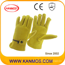 Ajustable correa de piel de vaca grano de seguridad industrial de seguridad de trabajo guantes de seguridad (12205)